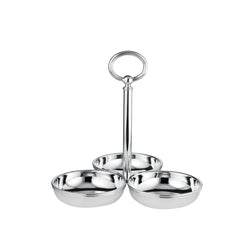 Snack Server with 3 Small Cups 'Rencontre' by Ercuis, Silver Plated