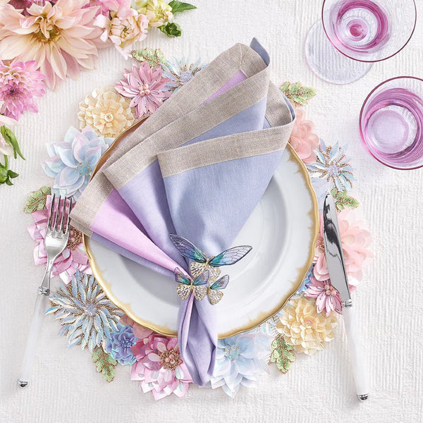 Flutter Napkin Ring in Lilac and Periwinkle | Set of 4 in a Gift Box
