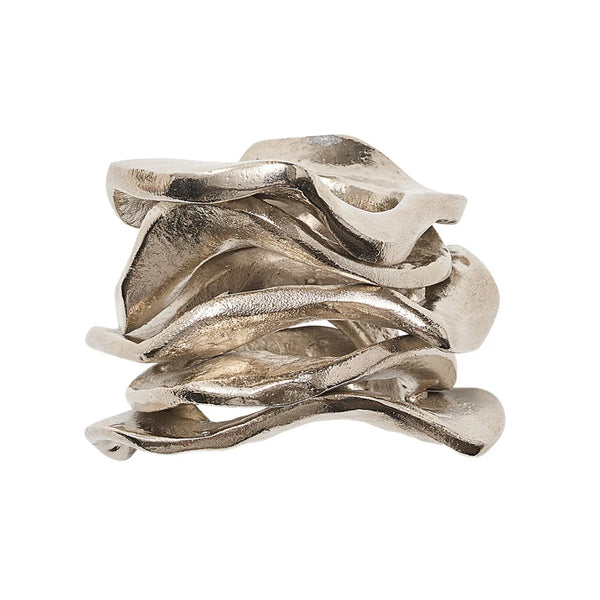 Flux Napkin Ring in Silver by Kim Seybert | Set of 4