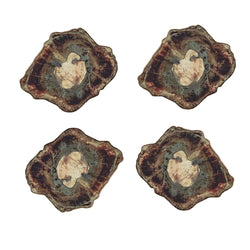 Fossil Drink Coasters in Multi by Kim Seybert | Set of 4 in Gift Box