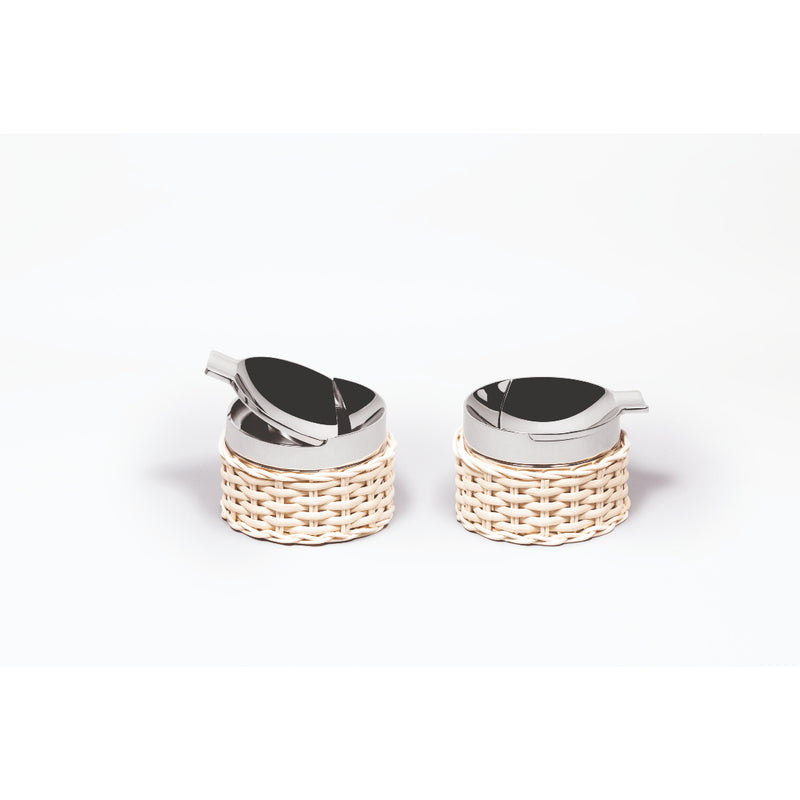 'Toledo' Rattan Ashtray by Pigment France x Giobagnara