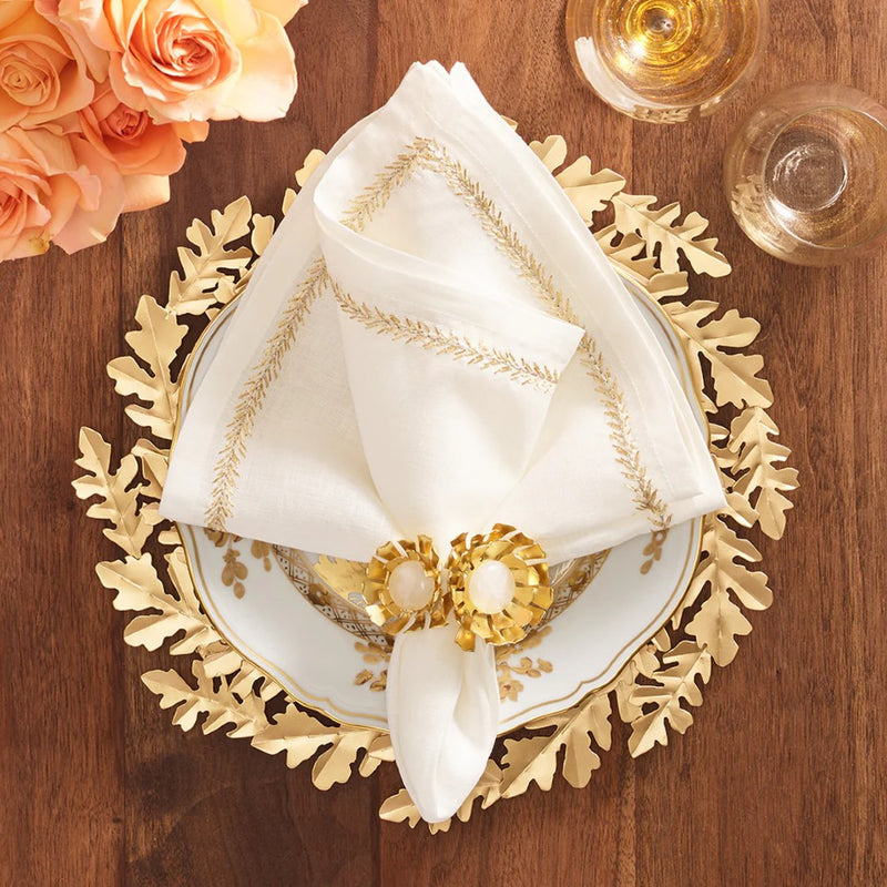 Gilded Leaves Charger in Gold by Kim Seybert | Set of 4