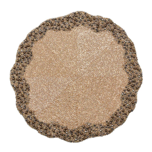 Enigma Placemat in Gold & Gunmetal by Kim Seybert | Set of 2
