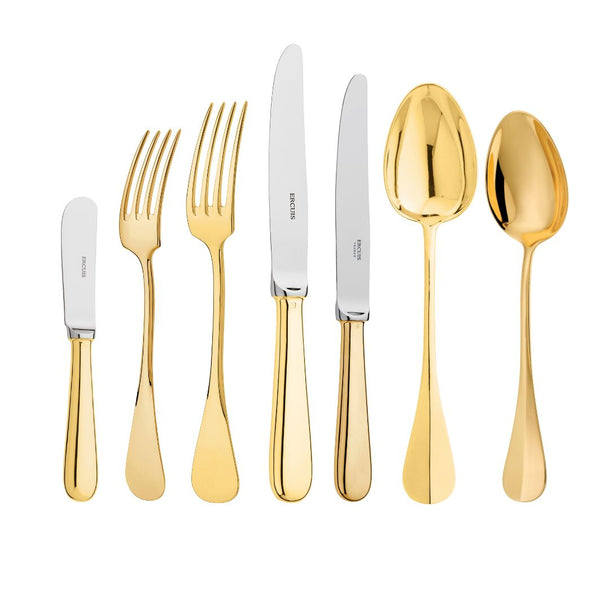 Cutlery Set of 84 - Baguette Gold Plated by Ercuis
