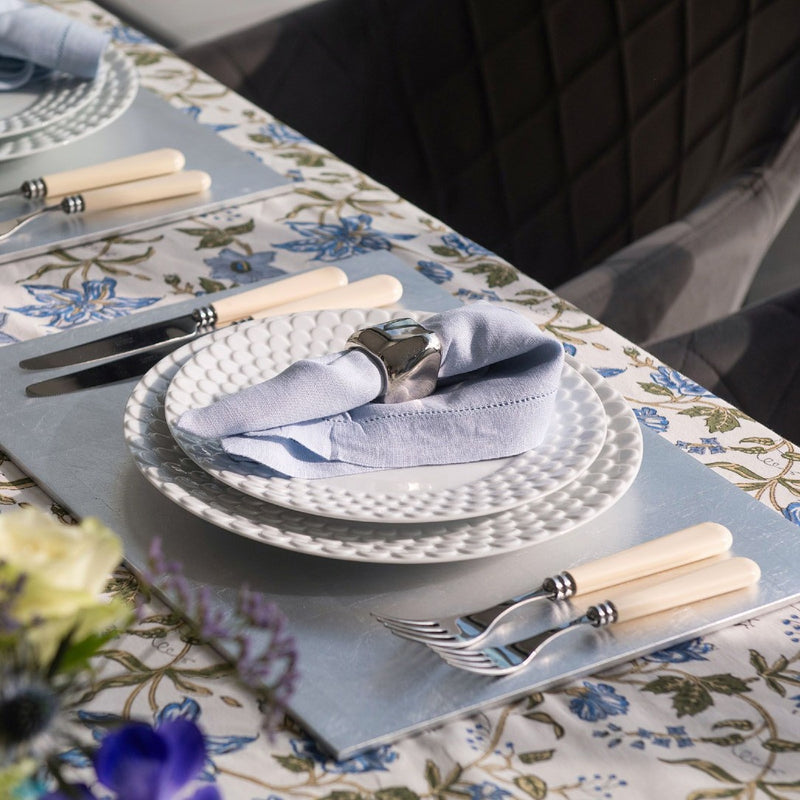 Amiramour Grand Placemat Silver Leaf in Silver by Posh Trading Company