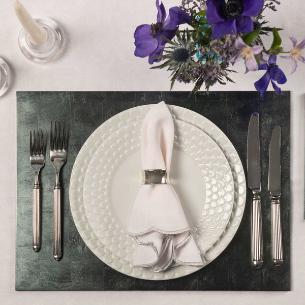 Amiramour Grand Placemat Silver Leaf in Stormy Sky by Posh Trading Company