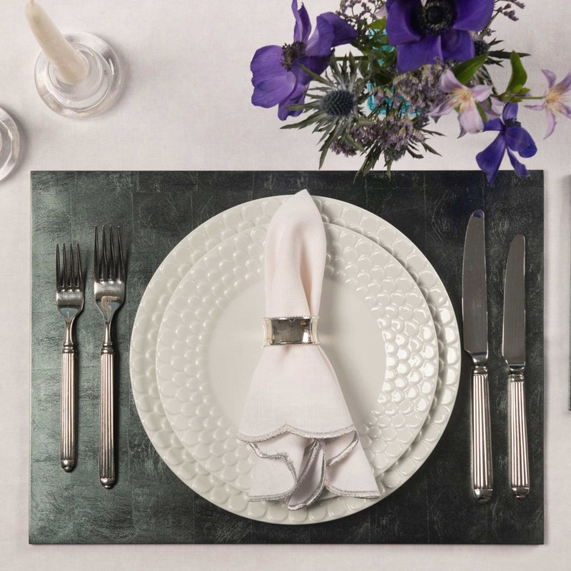 Amiramour Grand Placemat Silver Leaf in Stormy Sky by Posh Trading Company
