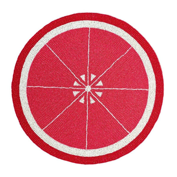 'Grapefruit' Hand Beaded Placemats by Von Gern Home - Set of 4