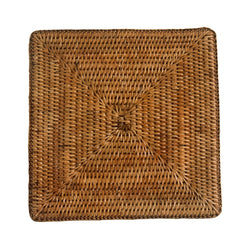 'Kiko' Square Hand Woven Rattan Placemats in Honey Brown by Pagan Home