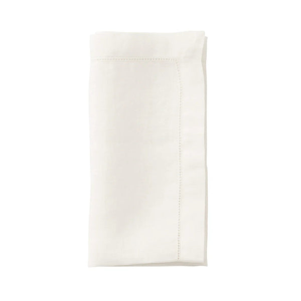 Amiramour Hemstitch Napkin in White by Kim Seybert 