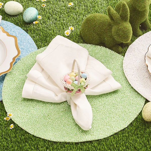 Amiramour Hemstitch Napkin in White by Kim Seybert 1