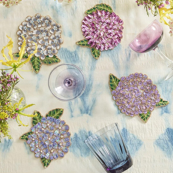 Hydrangea Drink Coasters in Multi by Kim Seybert | Set of 4 in a Gift Bag