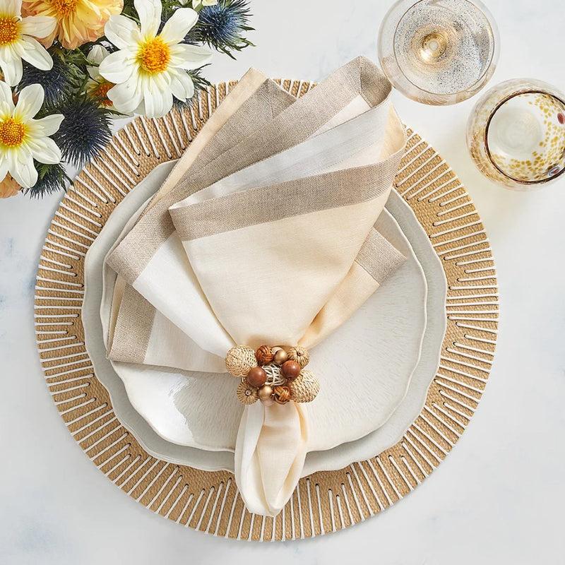 Java Napkin Ring in Natural and Brown by Kim Seybert | Set of 4