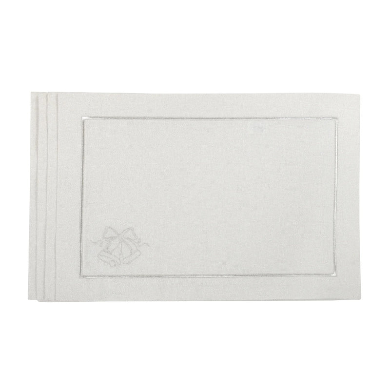 'Jingle Bells Silverline' placemats by Roseberry Home | Set of 6