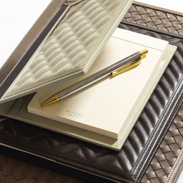 Amiramour Leather LF Notepad Holder with Paper Sheets 'Diamonds' by Giobagnara x Riviere