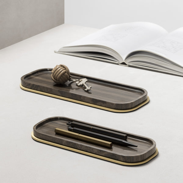 Amiramour LF Positano Marble Long Valet Tray in Eramosa Brown by Giobagnara