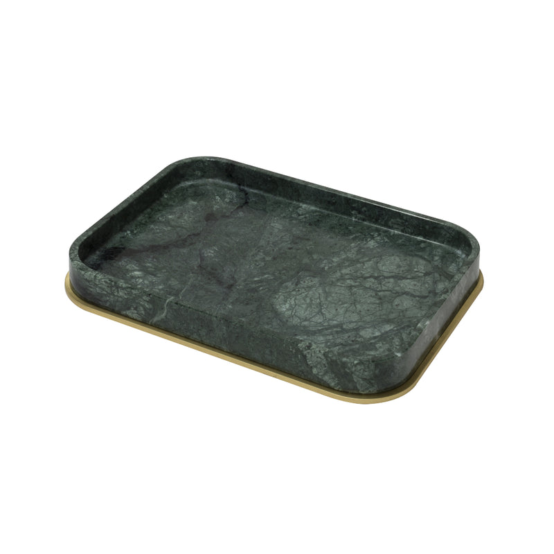 Amiramour Positano Marble Valet Large Tray in Green Guatemala by Giobagnara 