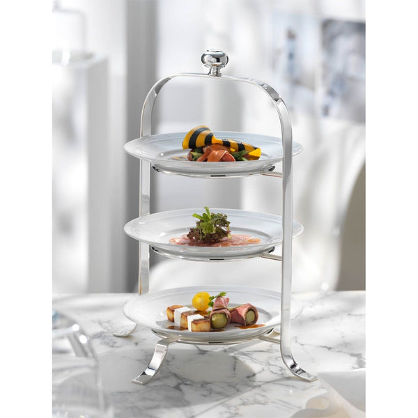 Large Three Tier Plate Stand, Silver Plated by Robbe & Berking