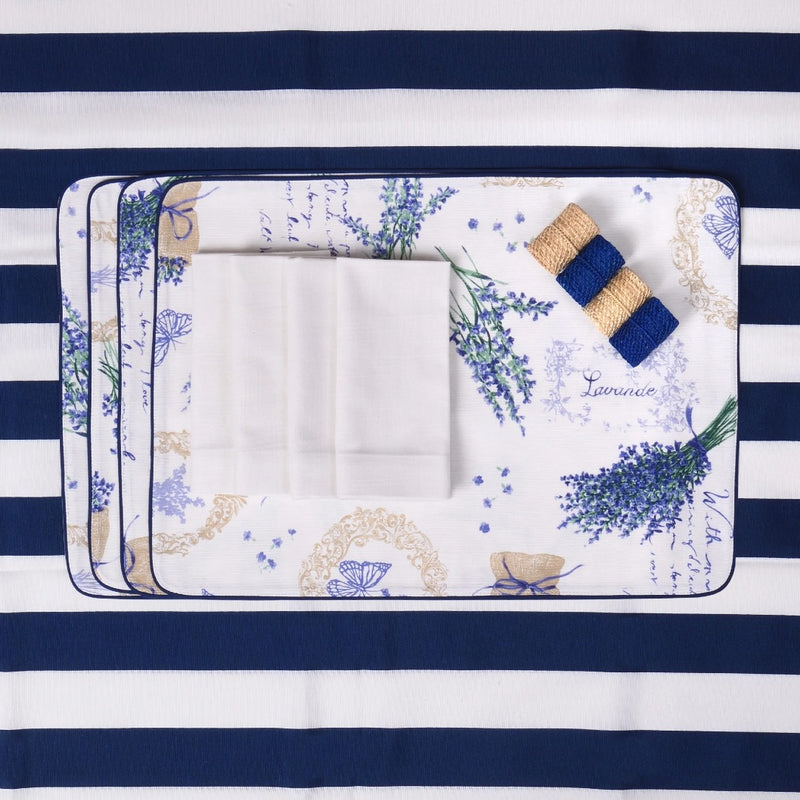 Amiramour Lavender & White Panama Double Sided Placemats by Roseberry Home 4