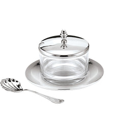 'Le Perle' Silver Plated Parmesan Basin With Spoon by Greggio