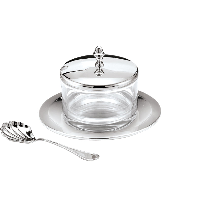 'Le Perle' Silver Plated Parmesan Basin With Spoon by Greggio