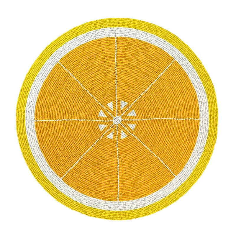 'Lemon' Hand Beaded Placemats by Von Gern Home - Set of 4