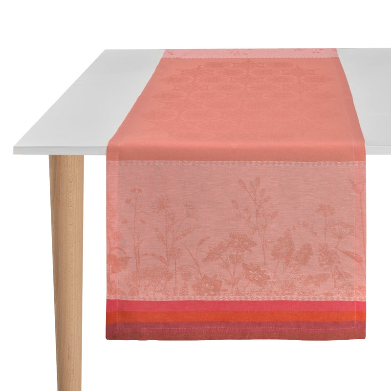 'Instant Bucolique' Linen Runner in Pink by Le Jacquard Français