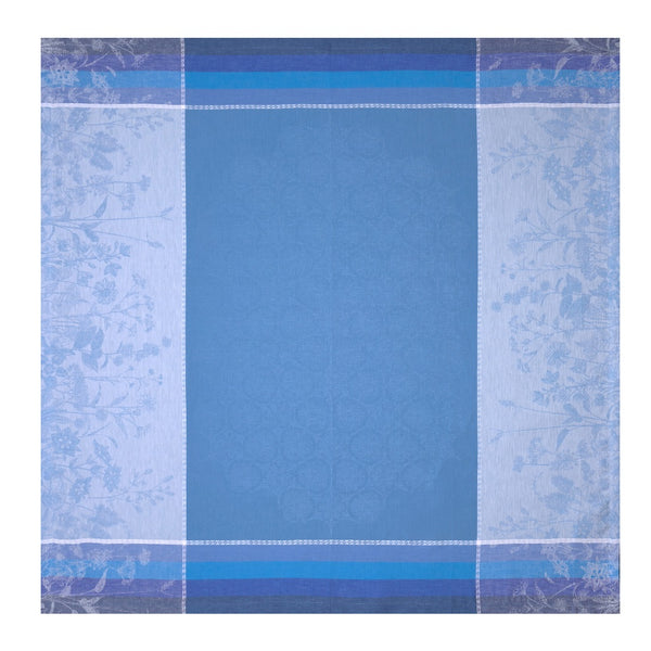 'Instant Bucolique' Linen Tablecloth in Blue by Le Jacquard Français