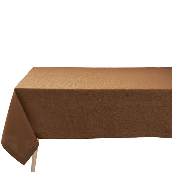'Portofino' Tablecloth in Rusty Brown Linen by Le Jacquard Français