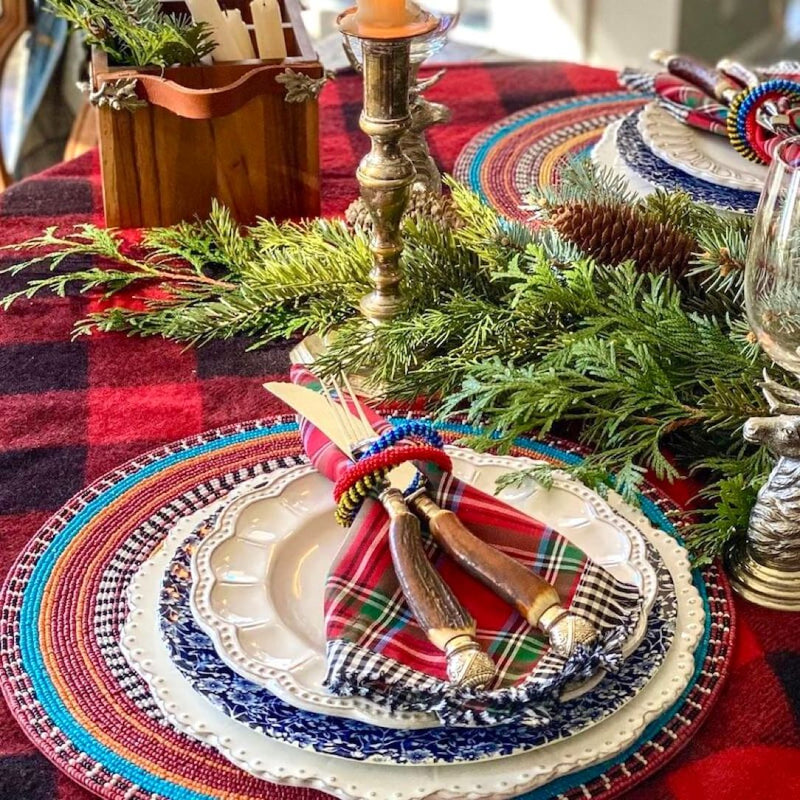 'Maasai' Hand Beaded Placemats by Von Gern Home - Set of 4