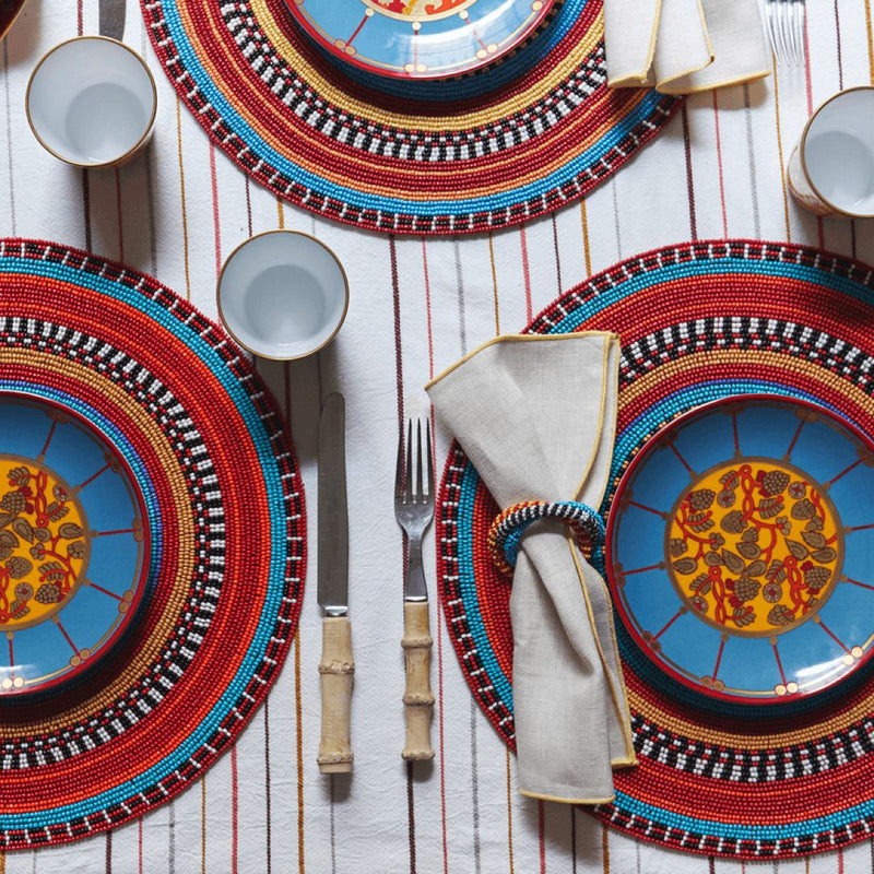 'Maasai' Hand Beaded Placemats by Von Gern Home - Set of 4