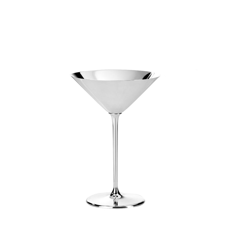 'Manhattan' Martini Glass Silver Plated By Greggio
