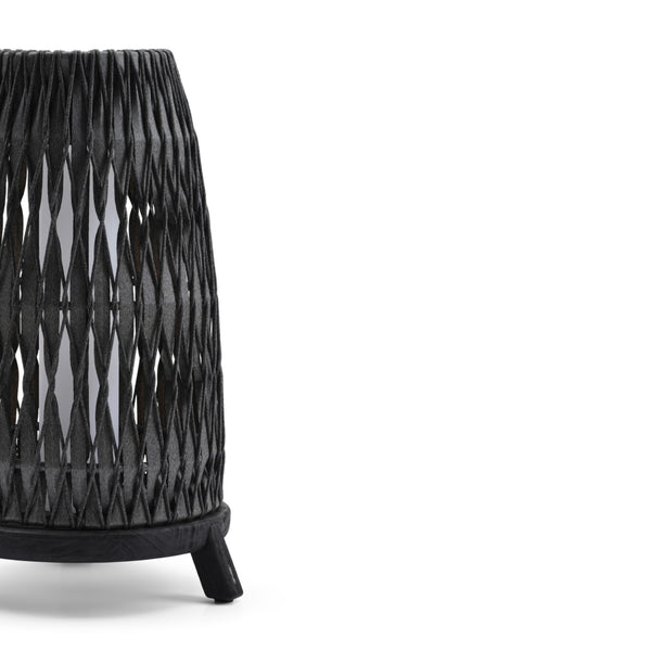 Sandua Rechargeable Electric Flame Outdoor Lantern in Black by Manutti | Large
