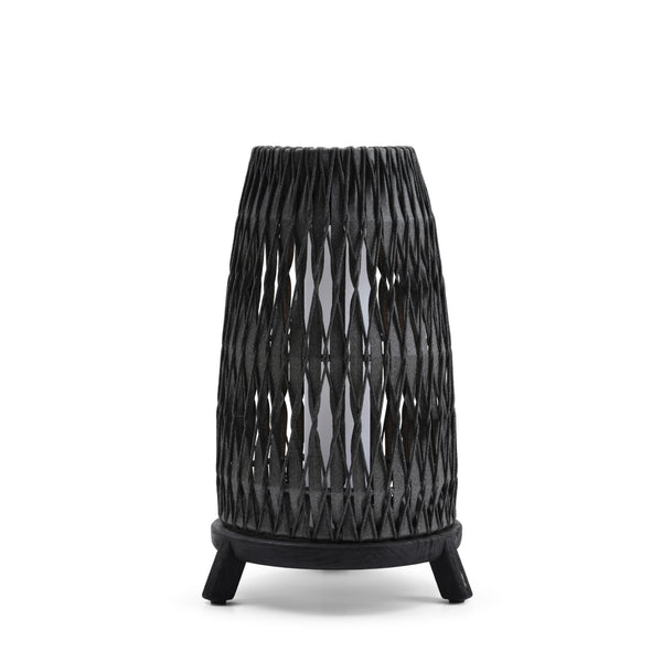 Sandua Rechargeable Electric Flame Outdoor Lantern in Black by Manutti | Large