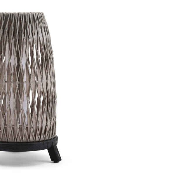 Sandua Rechargeable Electric Flame Outdoor Lantern in Black and Grey by Manutti | Large