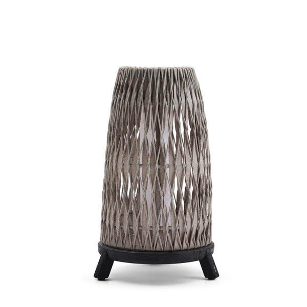 Sandua Rechargeable Electric Flame Outdoor Lantern in Black and Grey by Manutti | Large