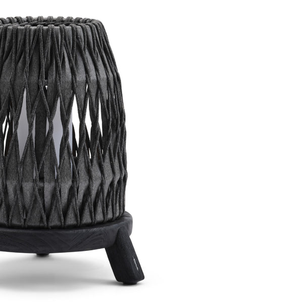 Sandua Rechargeable Electric Flame Outdoor Lantern in Black by Manutti | Medium