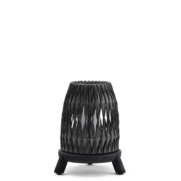Sandua Rechargeable Electric Flame Outdoor Lantern in Black by Manutti | Medium