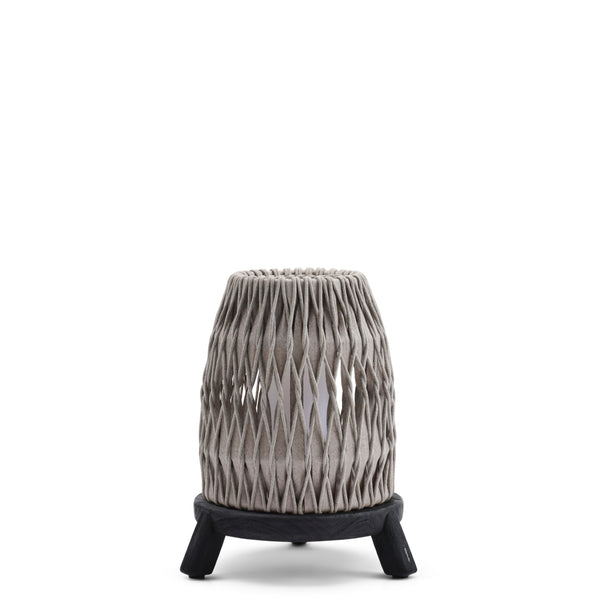 Sandua Rechargeable Electric Flame Outdoor Lantern in Black and Grey by Manutti | Medium
