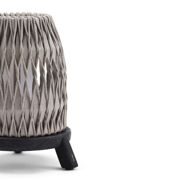 Sandua Rechargeable Electric Flame Outdoor Lantern in Black and Grey by Manutti | Medium