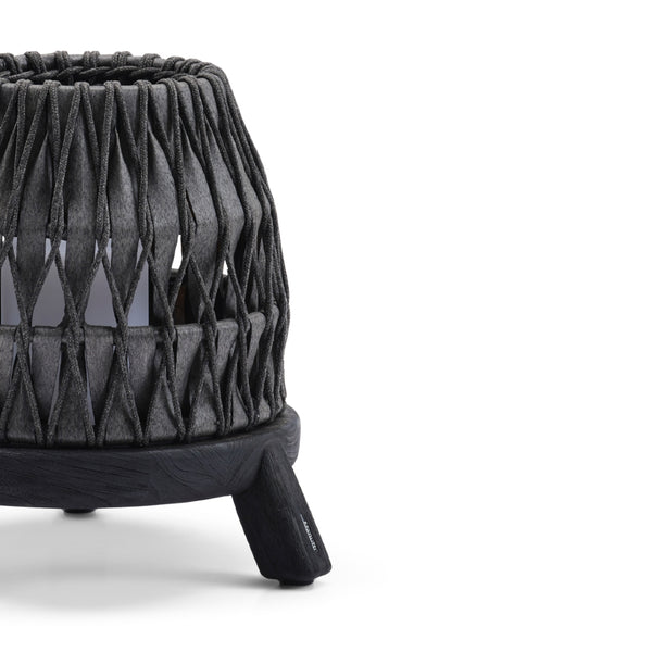 Sandua Rechargeable Electric Flame Outdoor Lantern in Black by Manutti | Small