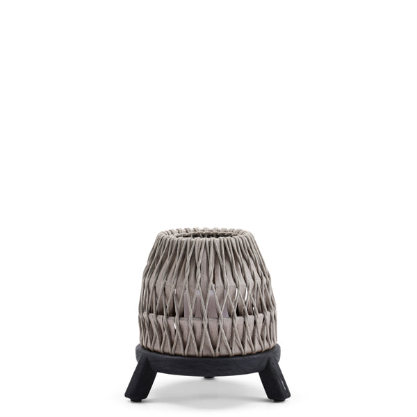 Sandua Rechargeable Electric Flame Outdoor Lantern in Black and Grey by Manutti | Small