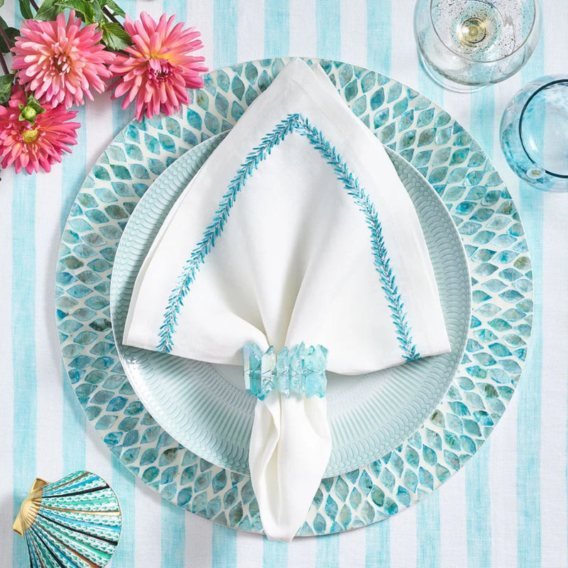 Marquis Placemat in Seafoam Blue by Kim Seybert | Set of 4