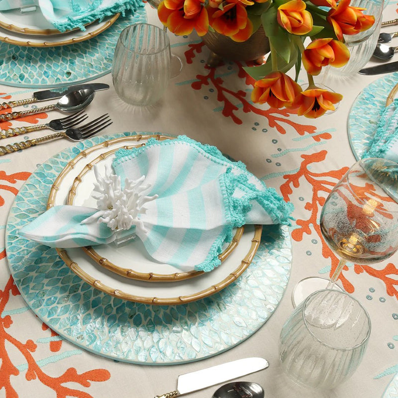 Marquis Placemat in Seafoam Blue by Kim Seybert | Set of 4
