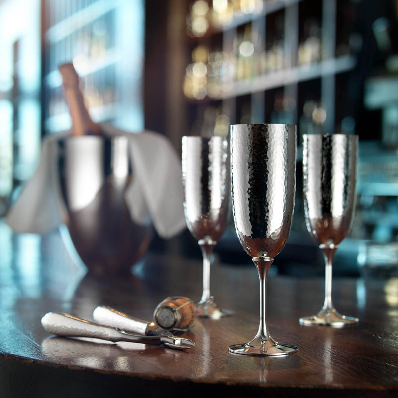 'Martelé' Champagne Tongs With Cutters and Gripper, Silver Plated by Robbe & Berking