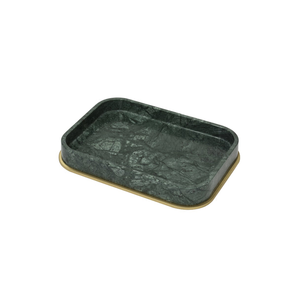 Amiramour Positano Marble Valet Medium Tray in Green Guatemala by Giobagnara 