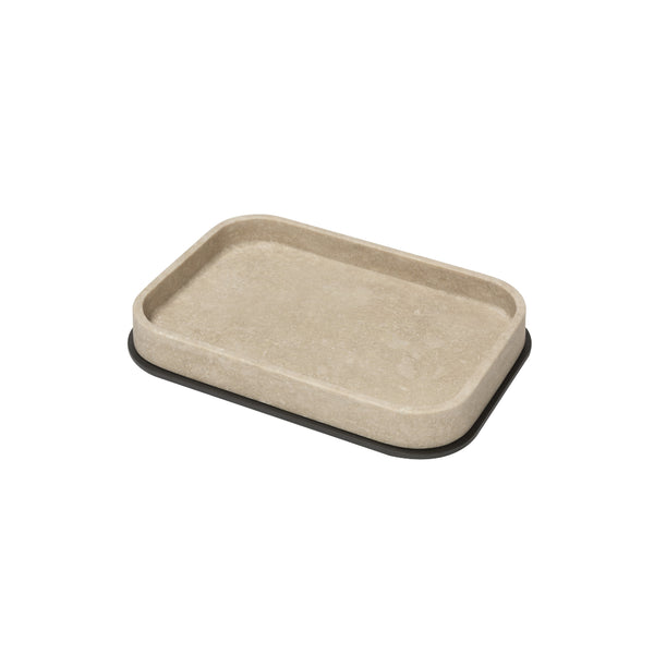 Amiramour Positano Marble Valet Medium Tray in Travertino by Giobagnara 