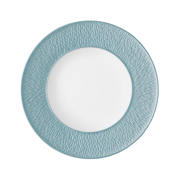 Presenttion Plate with Engraved Rim - Minéral Irisé Sky Blue
