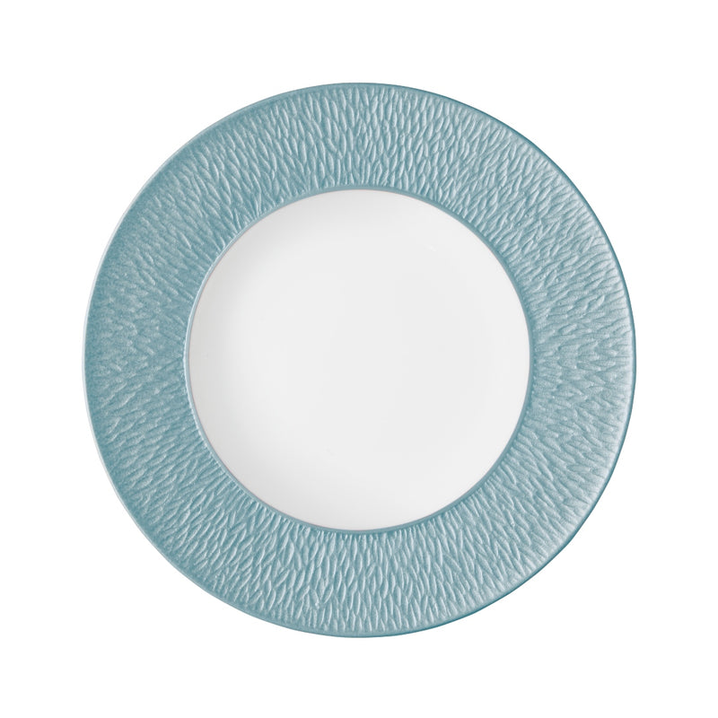 Presenttion Plate with Engraved Rim - Minéral Irisé Sky Blue