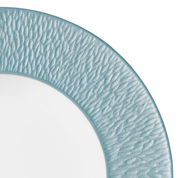 Presenttion Plate with Engraved Rim - Minéral Irisé Sky Blue